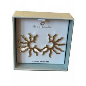 House of Harlow 1960 Sunburst Gold Tone Earrings NIB